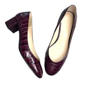 Cole Haan Maroon Croc-Patterned Heels